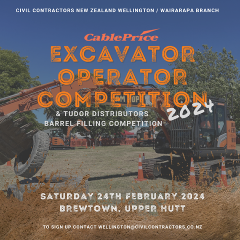 Wellington Wairarapa CablePrice Regional Excavator Operator Competition - 24 February 2024
