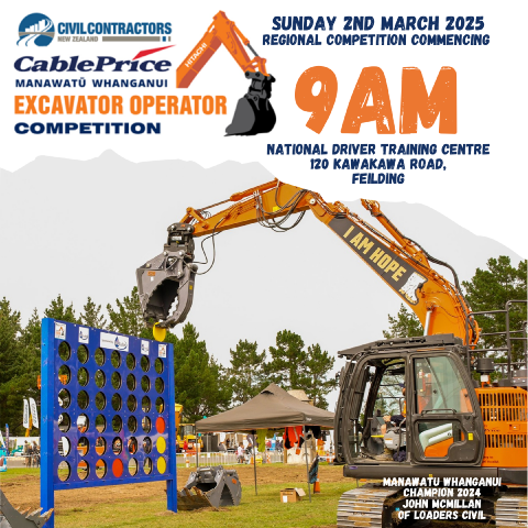 2025 Manawatū-Whanganui  CablePrice Regional Excavator Operator
