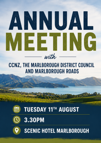 Annual Meeting with Marlborough District Council & Marlborough Roads - 11th August 3.30pm
