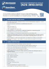 Contractor’s Representative Checklist NZS 3910 2013